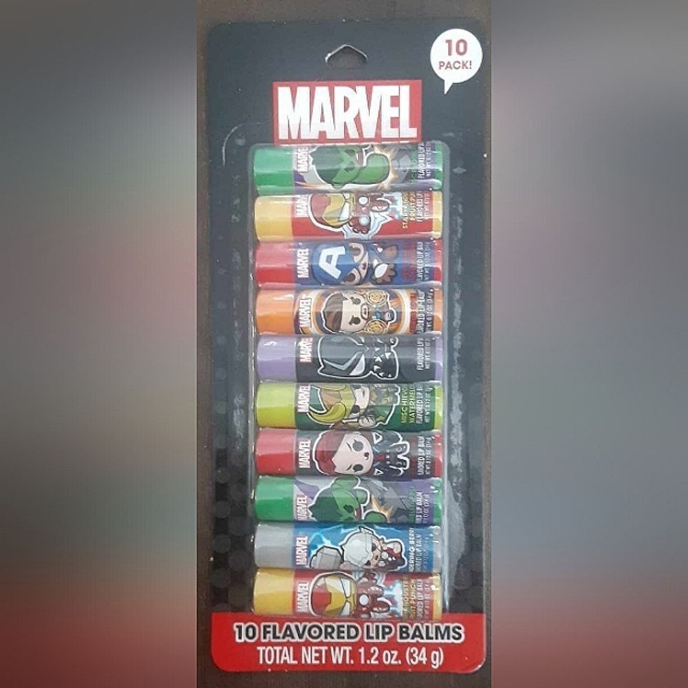 Marvel 10-Pack Flavored Lip Balm Set Brand New